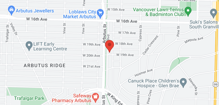 map of 2075 W 19TH AVENUE
